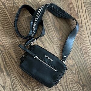 Love Moschino Black Leather crossbody Bag